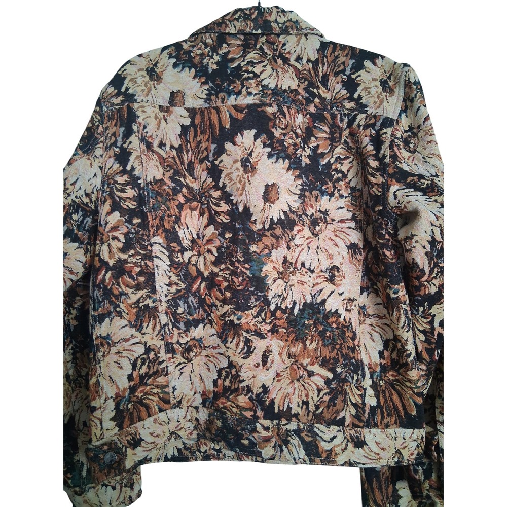 C'estlavie Men Floral Tapestry 2 Piece Set Trucker Jacket and Matching Pants L - Picture 5 of 12